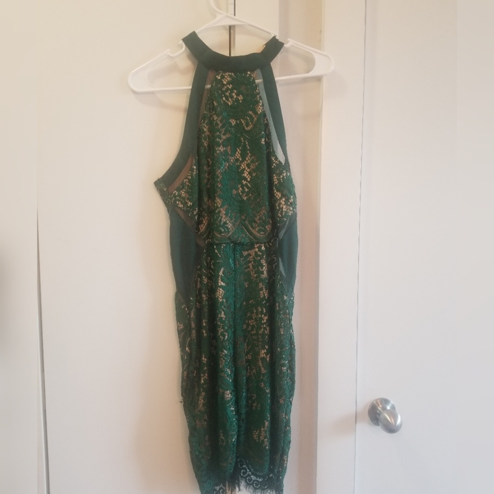 Emerald green mini dress
